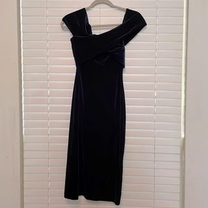 Zara womens navy velvet dress